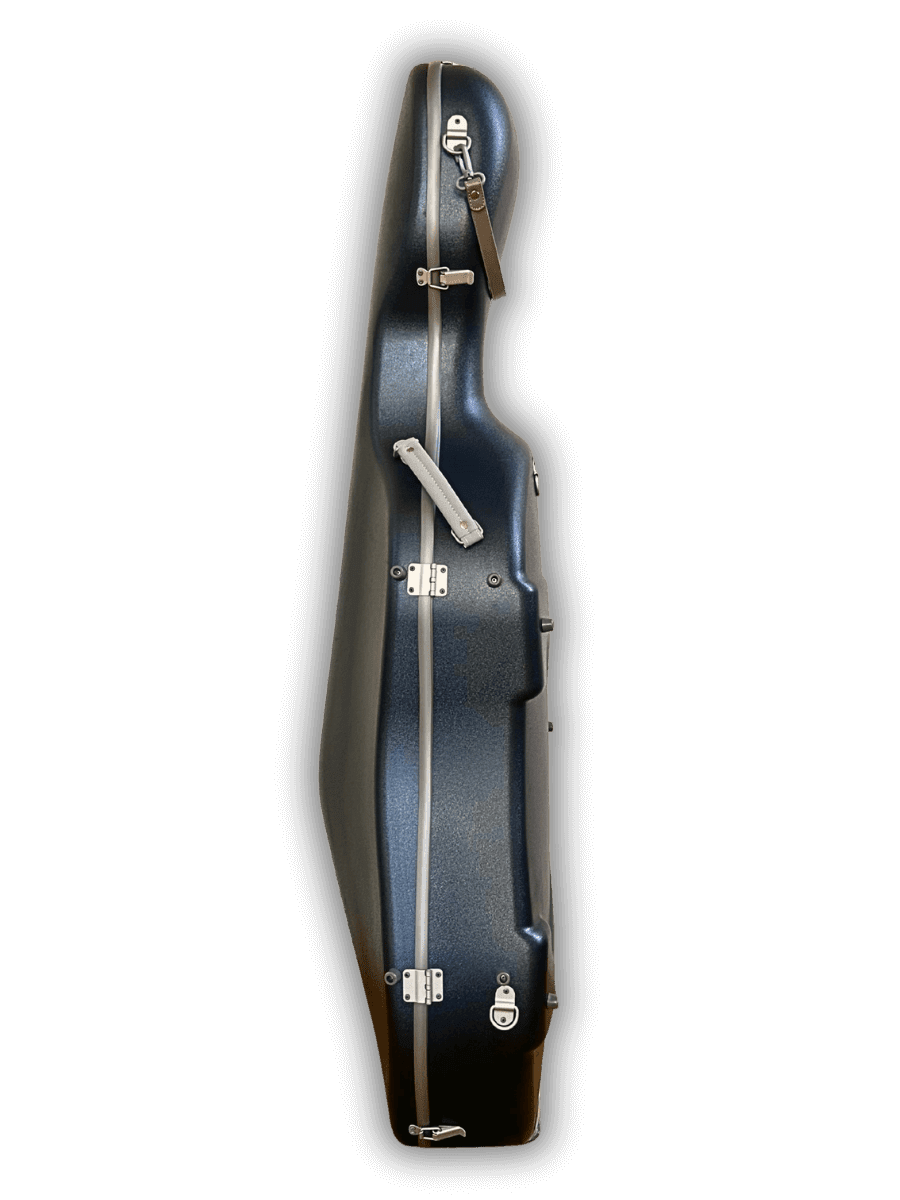 German-engineered Allegra cello case in black, fits 3/4 and 4/4 cellos