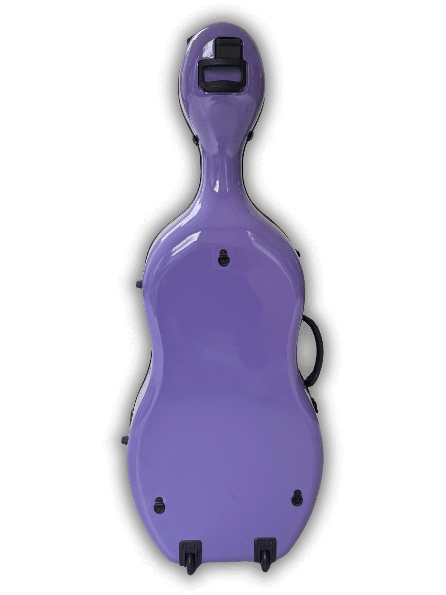 Royal purple cello case back view