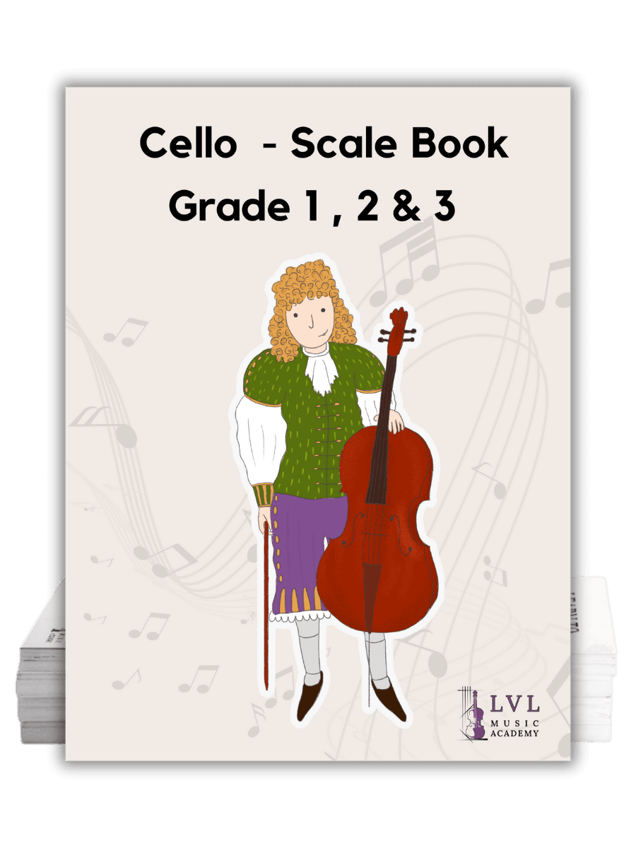 Scale book for cello for grades 1, 2 and 3