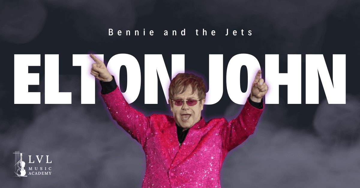 Elton John performing at the piano