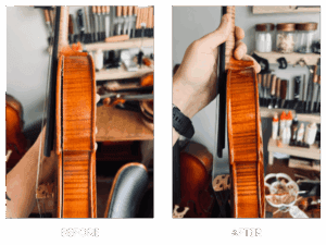 an open seam on a violin is fixed