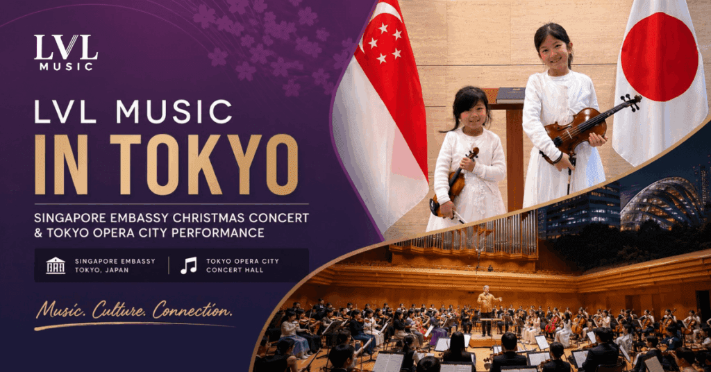 LVL Music students in Tokyo for the Singapore Embassy Christmas concert and Tokyo Opera City performance