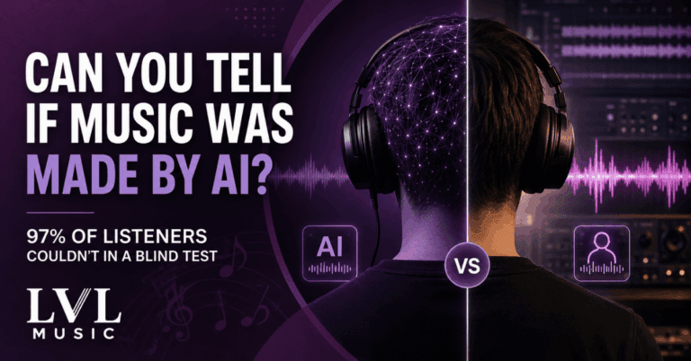 Human listener comparing AI-generated music with human-made music